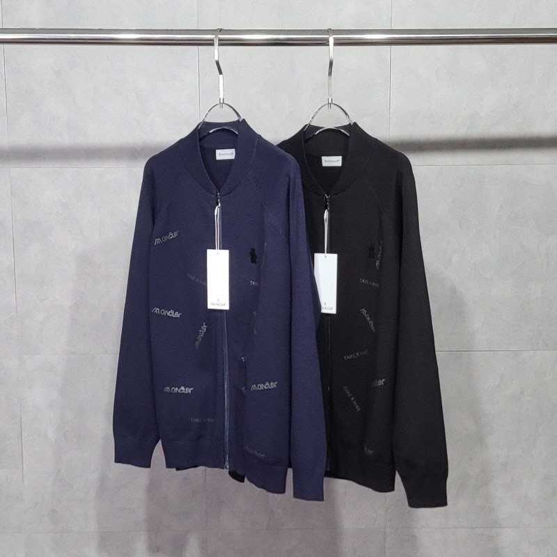 몽클레어 노블 스틸 레터링 울 집업