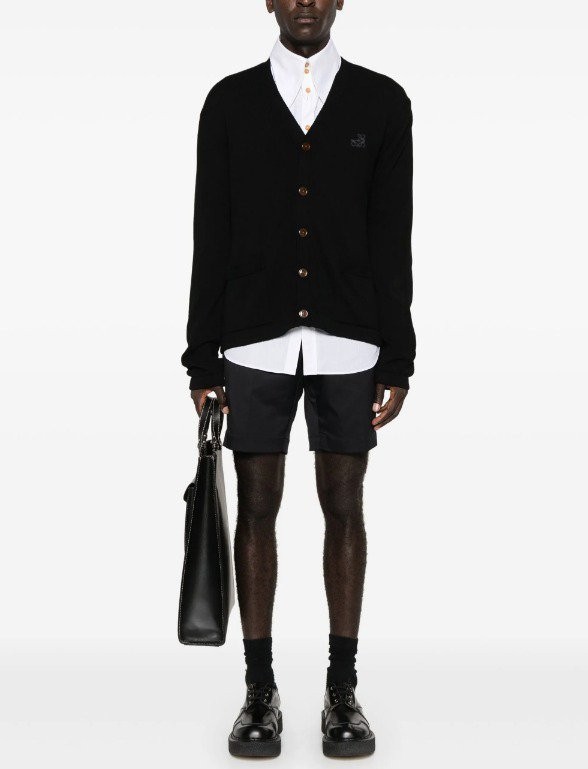 로에베 아나그램 자수 울 가디건