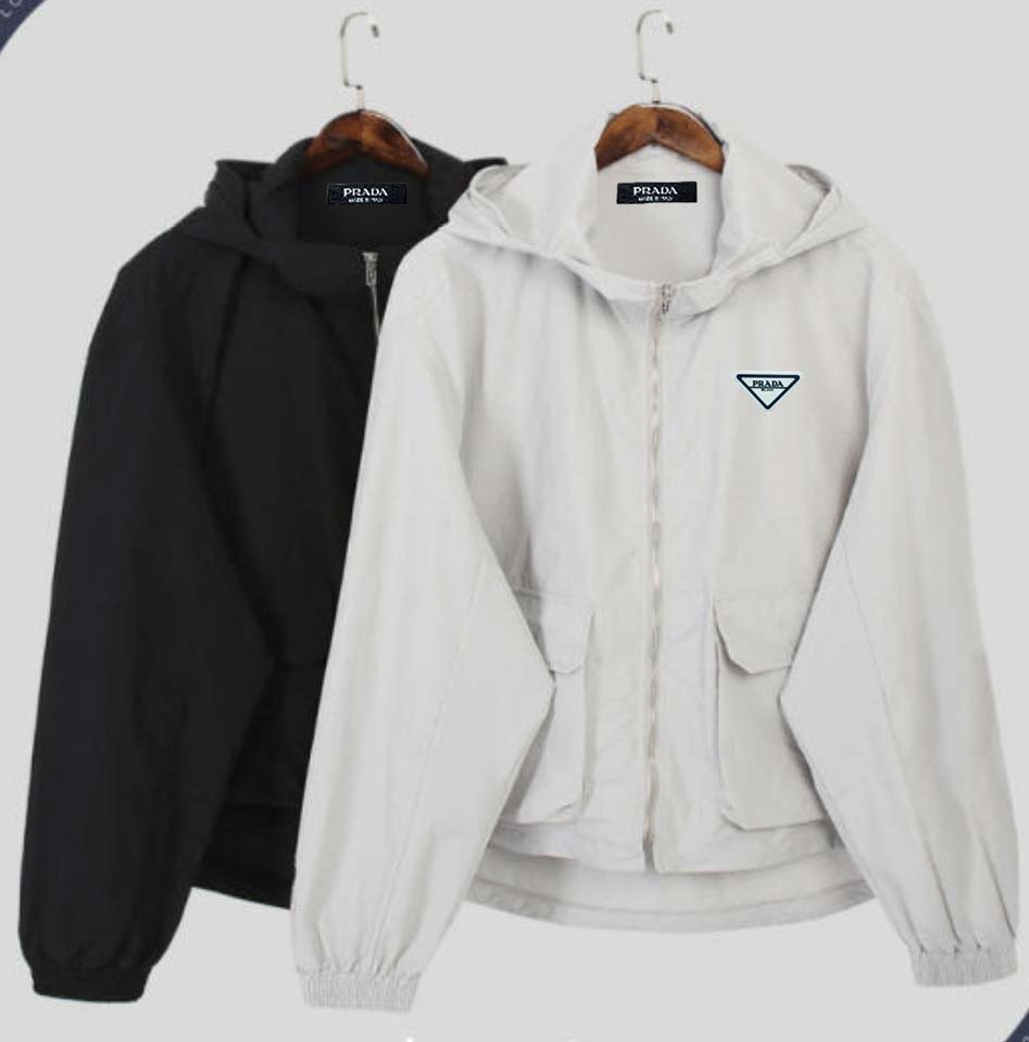 프라다 플레이트 패치 후드 바람막이
