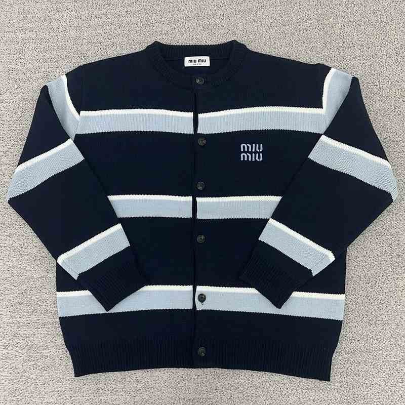 미우미우 배색 라운드 가디건