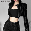 프라다 여성 플레이트 볼레로 가죽 자켓