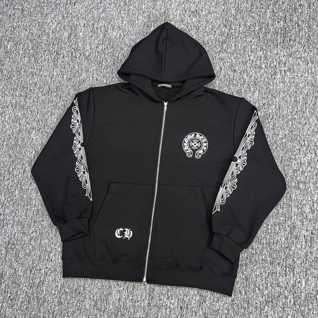 크롬하츠 홀스슈 로고 후드집업