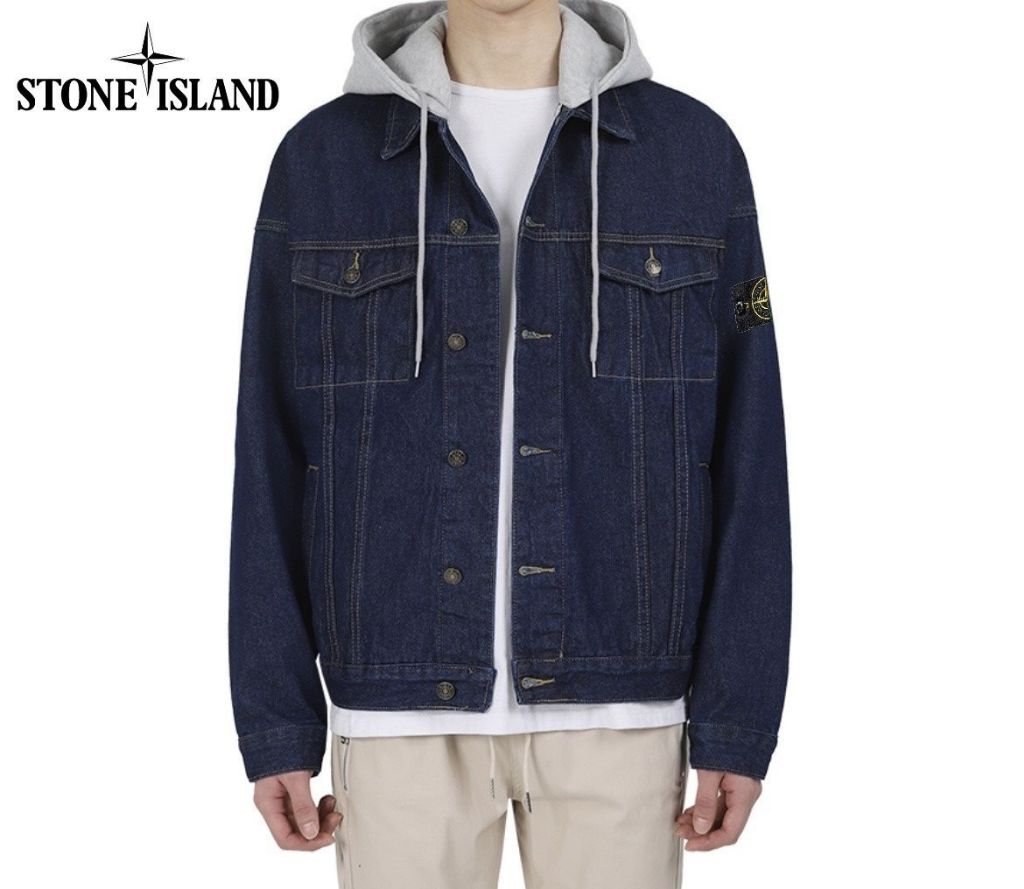 스톤아일랜드 후드 탈부착 청자켓