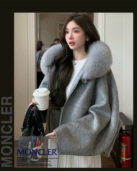 몽클레어 여성 M318 퍼후드 투웨이 니트 후드집업