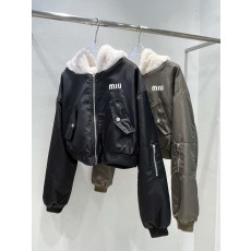 미우미우 여성 리버시블 덤블 후드 Ma-1 항공 점퍼 자켓