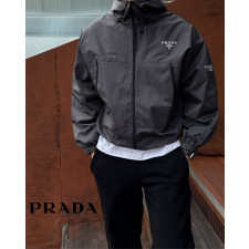 프라다 개버딘 로고 윈드 코어 후드 바람막이