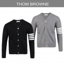 톰브라운 4바 코튼 램스울 골드 버튼 가디건