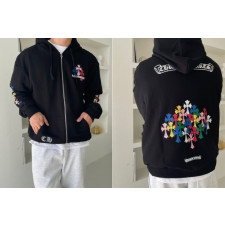 크롬하츠 멀티 컬러 크로스 후드집업