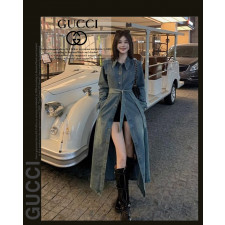 구찌 여성 11297 롱롱 데님 원피스 자켓