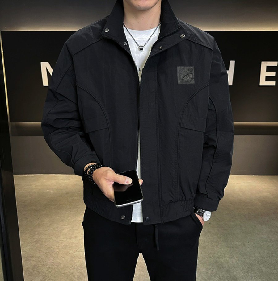 루이비통 레터링 사각 짚업 윈드 자켓