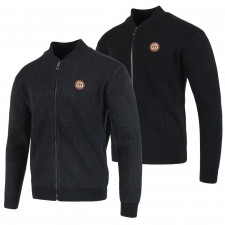 구찌 골드 스틸 레더 램스울 니트 집업