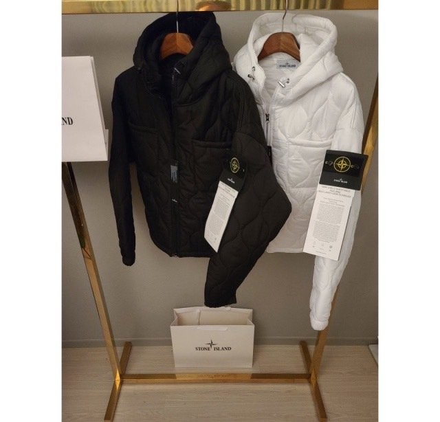 스톤아일랜드 퀄팅 후드 패딩