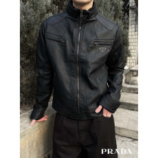 프라다 비건 투지퍼 레더 자켓