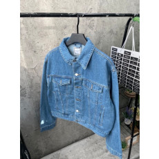 우영미 블랙 데님 자켓 진청