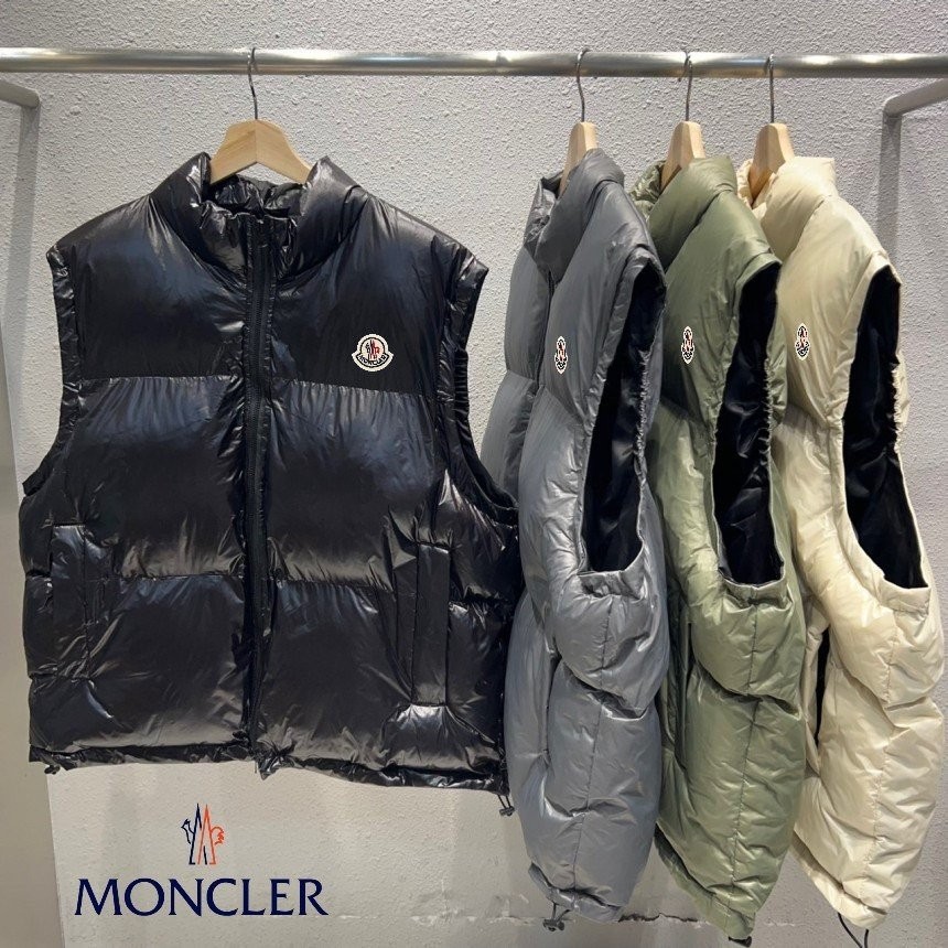 몽클레어 유광 패딩 조끼