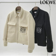 로에베 포켓 로고 울 미니멀 자켓