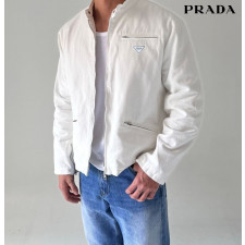 프라다 삼각 로고 바이커 코튼 자켓
