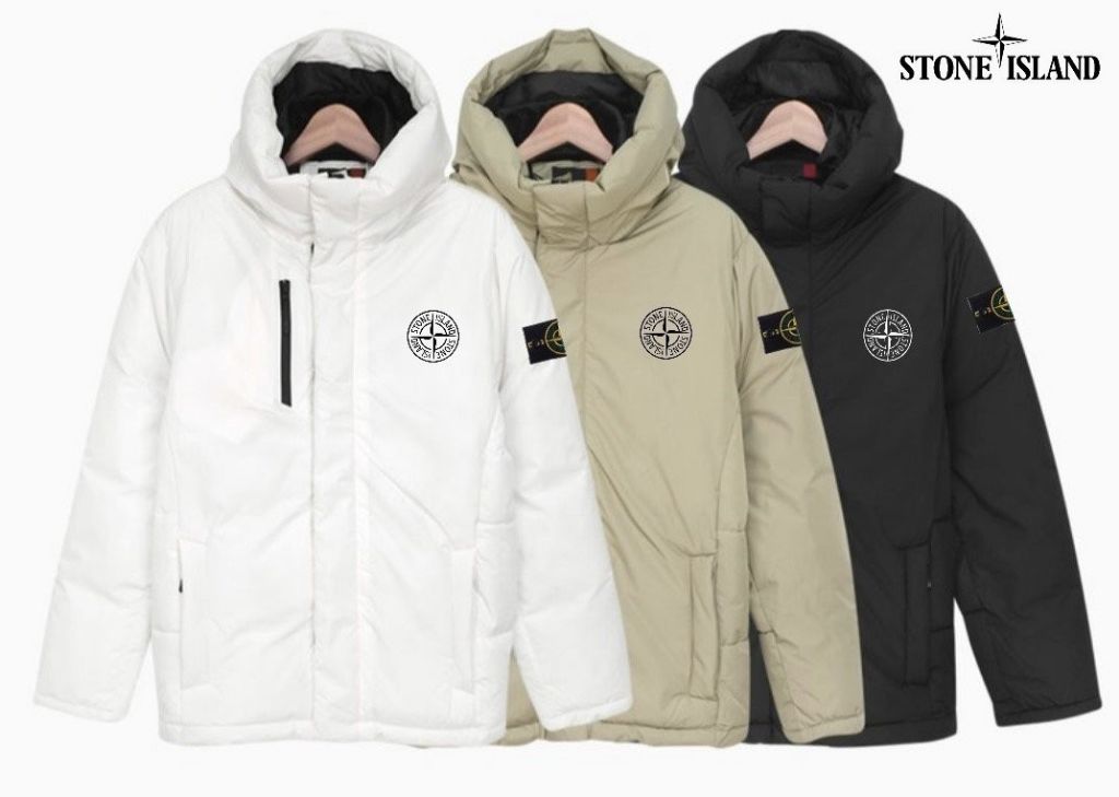 스톤아일랜드 버팅 로고 오파크트윌 후드 패딩