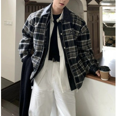 버버리 레더 카라 체크 자켓