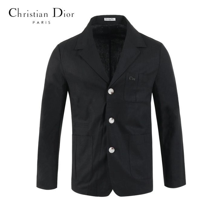 디올 스틸 로고 쓰리 버튼 코튼 자켓