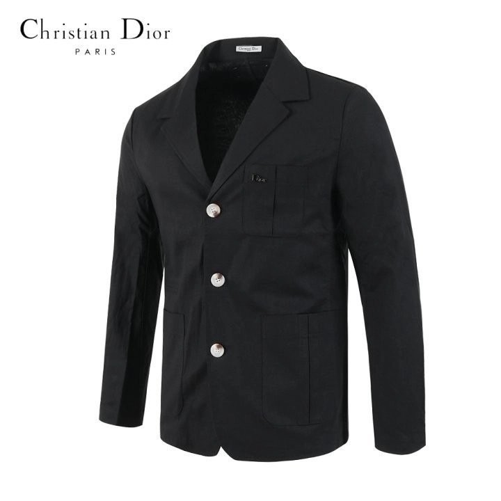 디올 스틸 로고 쓰리 버튼 코튼 자켓