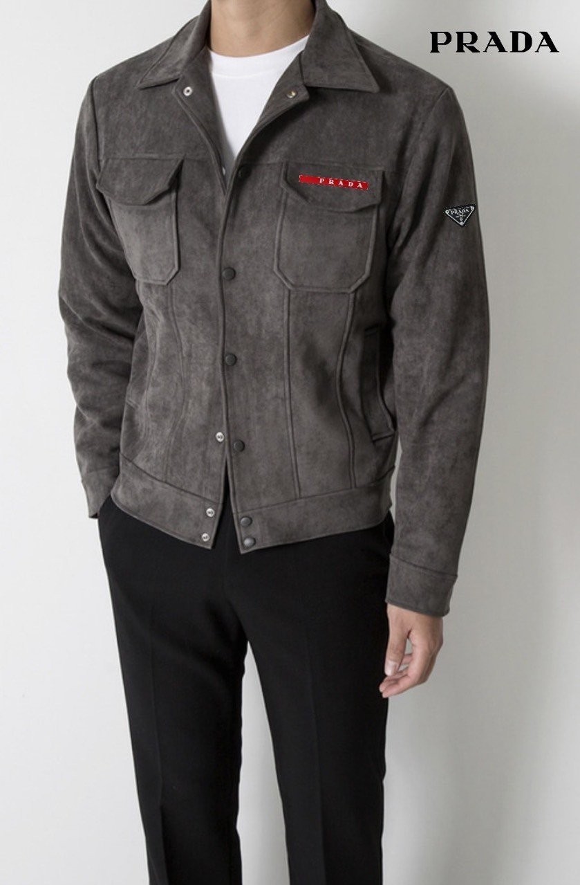 프라다 벨티드 스웨이드 자켓