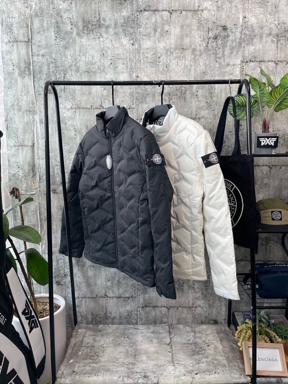 스톤아일랜드 3D 블럭 발열 덕다운 패딩