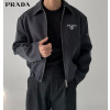 프라다 개버딘 로고 커스트 블루종 자켓