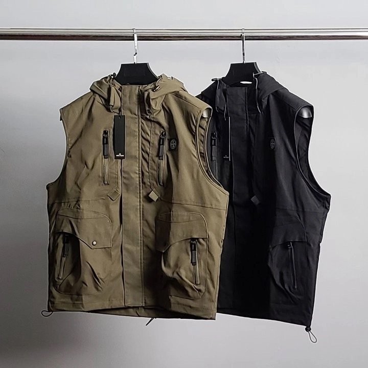 스톤아일랜드 사각 패치 후드 베스트 조끼 자켓