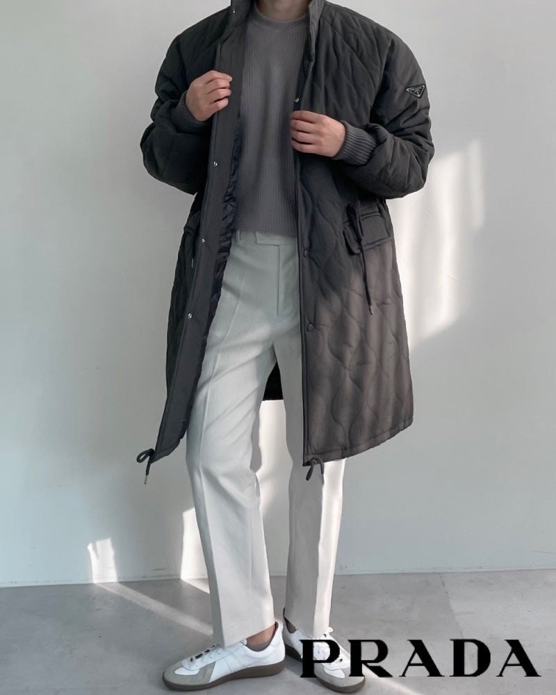 프라다 삼각 로고 디온 롱패딩 코트