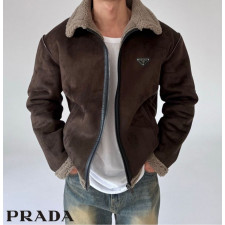 프라다 플레이트 쉐도우 무스탕 자켓