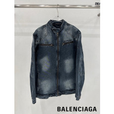 발렌시아가 패치 절개 차이나넥 워싱 청자켓