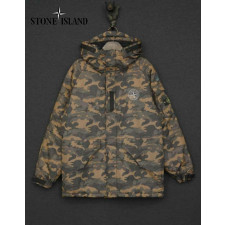 스톤아일랜드 버팅 로고 카모 후퍼 패딩