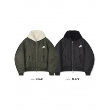 나이키 리버시블 밍크 후드 항공 패딩