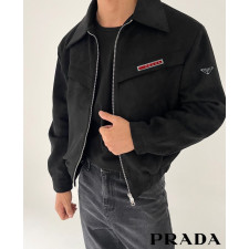 프라다 가죽 스웨이드 자켓