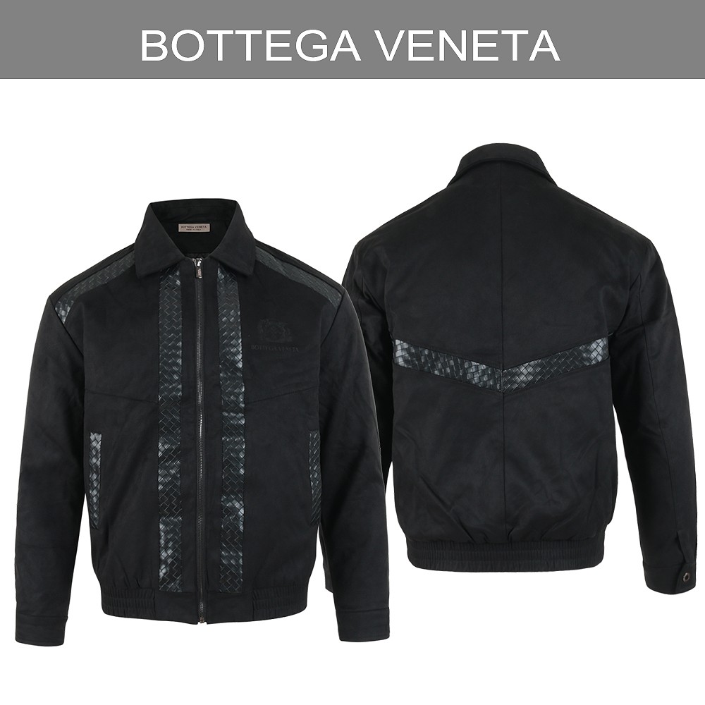 보테가베네타 레더 레이어드 스웨이드 블루종 자켓