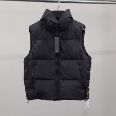 스톤아일랜드 덕다운 사이드 와펜 후드 패딩 조끼