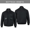 보테가베네타 포켓 레더 포인트 코튼 블루종 자켓