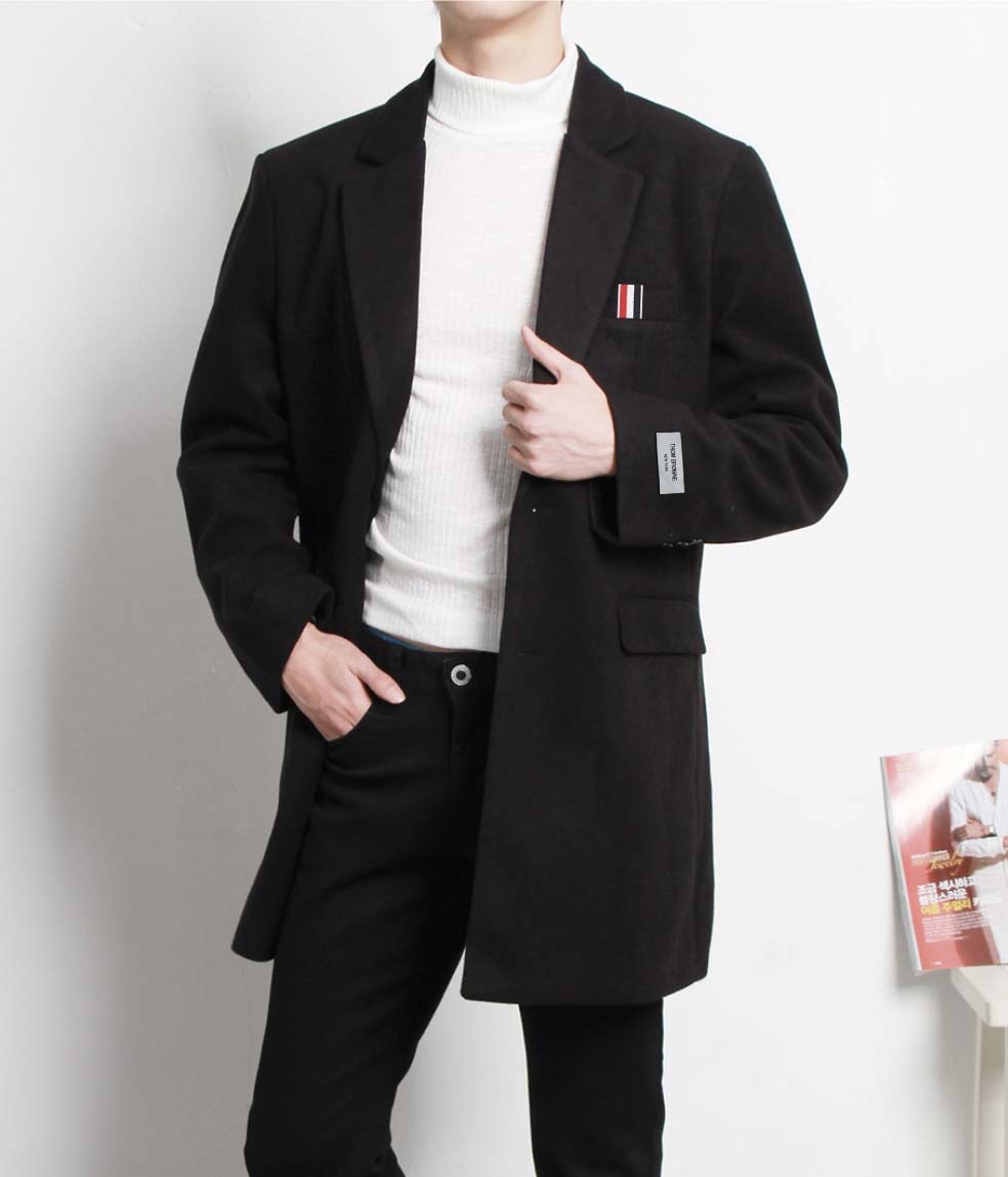 톰브라운 헤비 멜톤 모직 코트