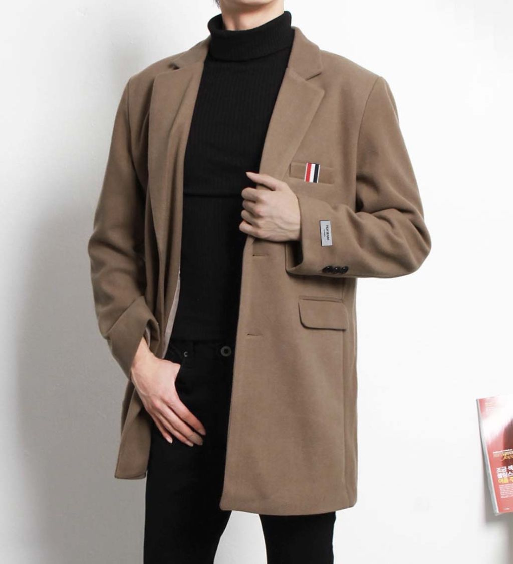 톰브라운 헤비 멜톤 모직 코트