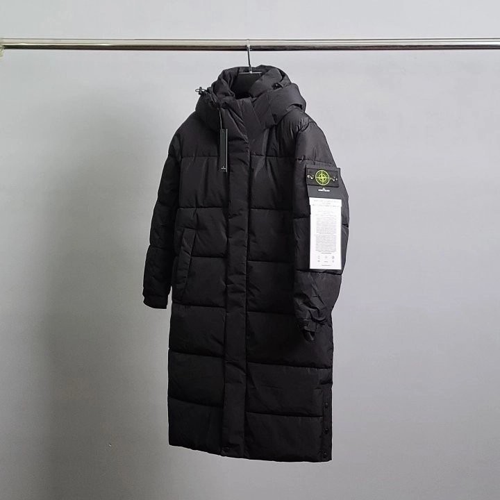 스톤아일랜드 로고 와펜 롱패딩