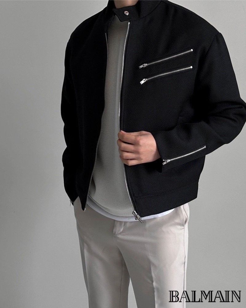 발망 로열 트위드 더블 라인 지퍼 자켓