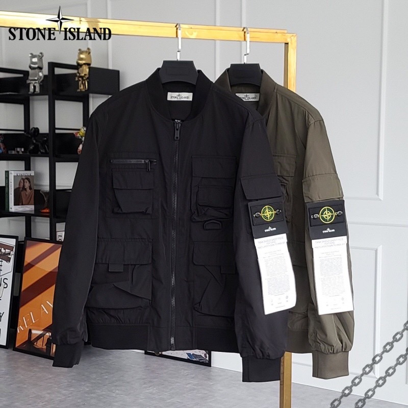 스톤아일랜드 포켓 블루종 자켓