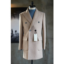 구찌 프리미엄 캐시미어 울 호시스테치 혼방 코트