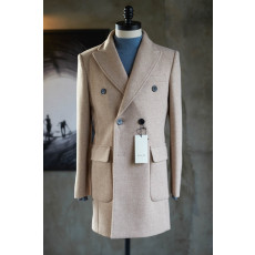 구찌 프리미엄 캐시미어 울 호시스테치 혼방 코트