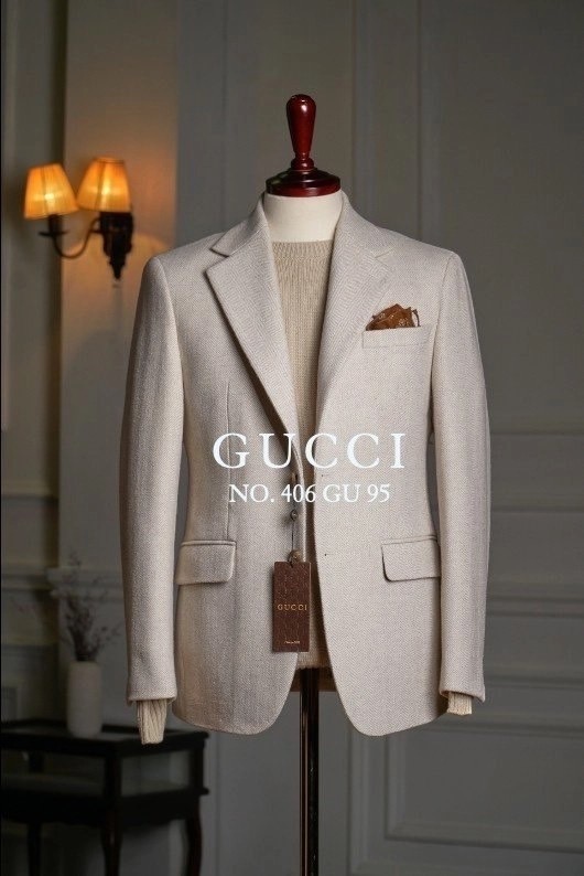 구찌 울 헤링본 블레이저 베이지 자켓