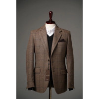 구찌 체크 울 블레이저 자켓