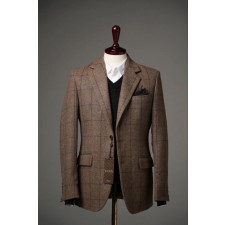 구찌 체크 울 블레이저 자켓