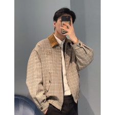 미우미우 체크 더블 위브 자켓