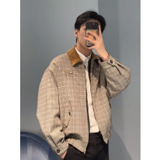 미우미우 체크 더블 위브 자켓